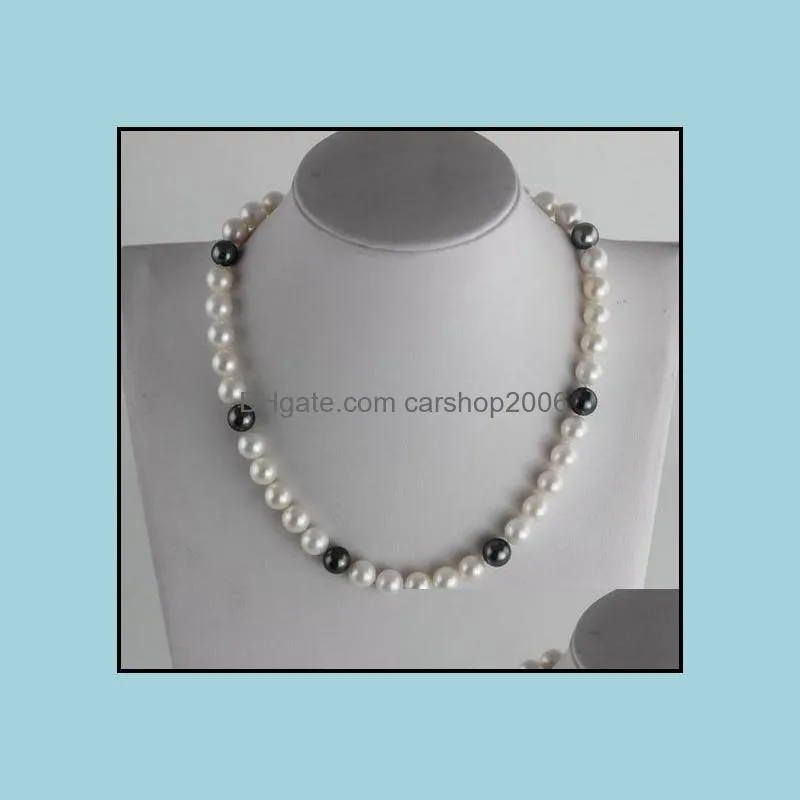Beaded Necklaces & Pendants Jewelry 9-10Mm White Black Mixed Color South Sea Natural Pearl Necklace 18 Inch S925 Sier Drop Delivery 2021 Xis