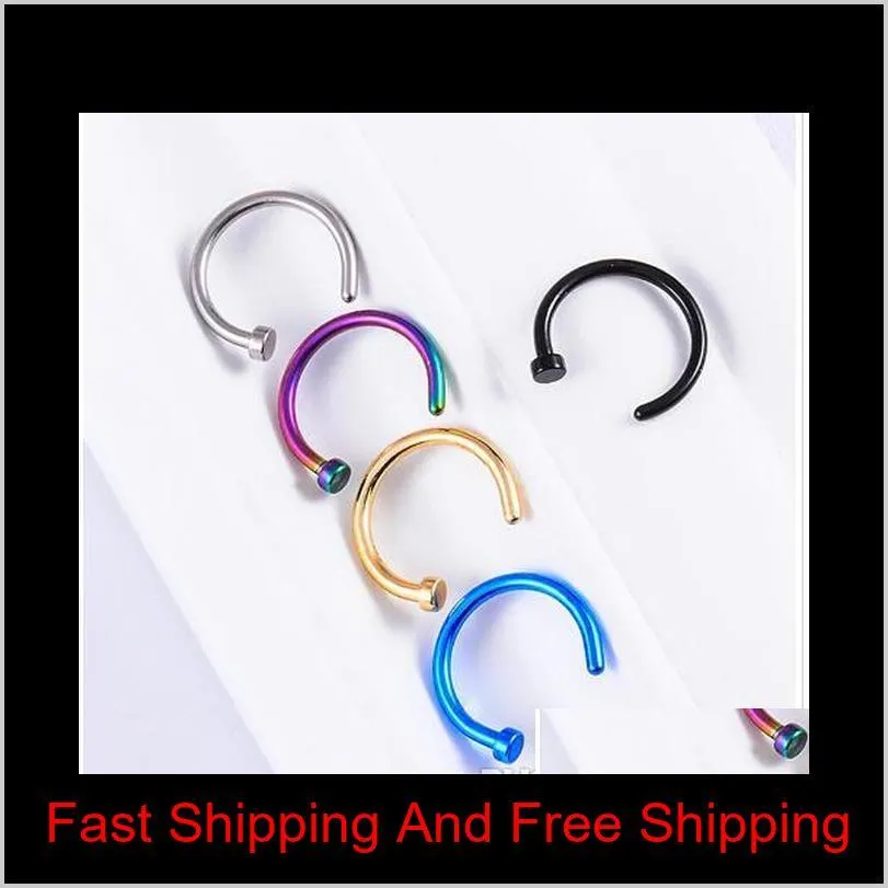 trendy nose rings body piercing jewelry fashion jewelry stainless steel nose open hoop ring earring studs fake nose rings non piercing