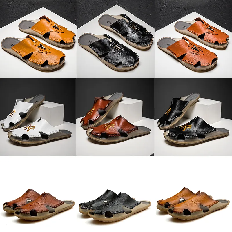 Topkwaliteit Mullers Slippers Designer Luxe Merk Mannen Zomer Krokodil Patroon Heren Muilezels Loafers Lederen Flats Sandalen Strandschoenen Groot Maat 38-48