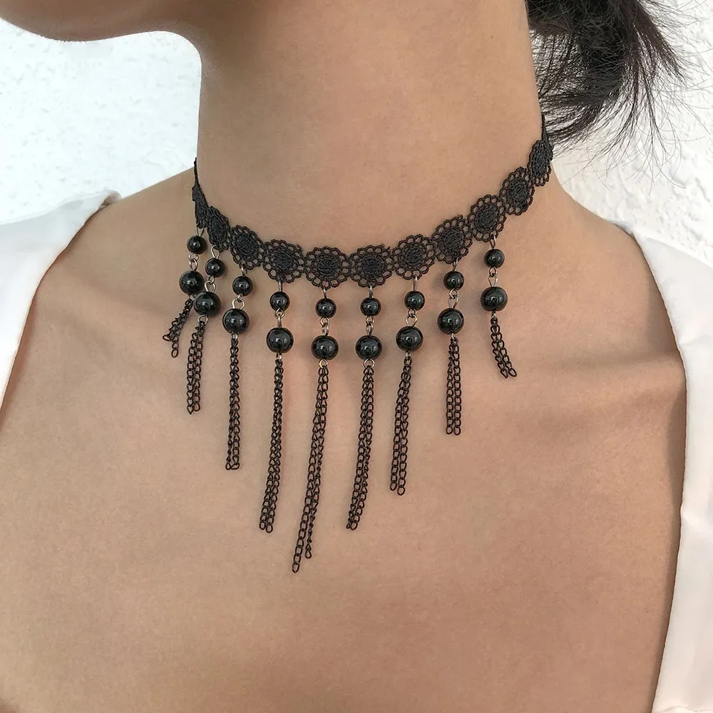 Sexy Gothic Black Lace Choker Necklace For Women 2021 Steampunk Boho Jewelry  From Tomorrowbetter8899, $1.84