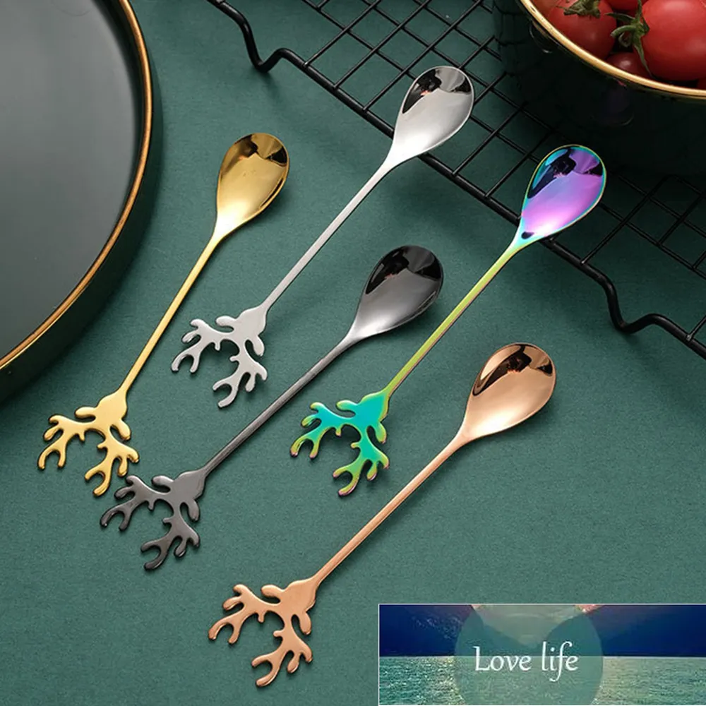 Cucchiaio creativo in acciaio inossidabile, corna, cucchiaio da caffè, regali di Natale, accessori da cucina, decorazione per la tavola