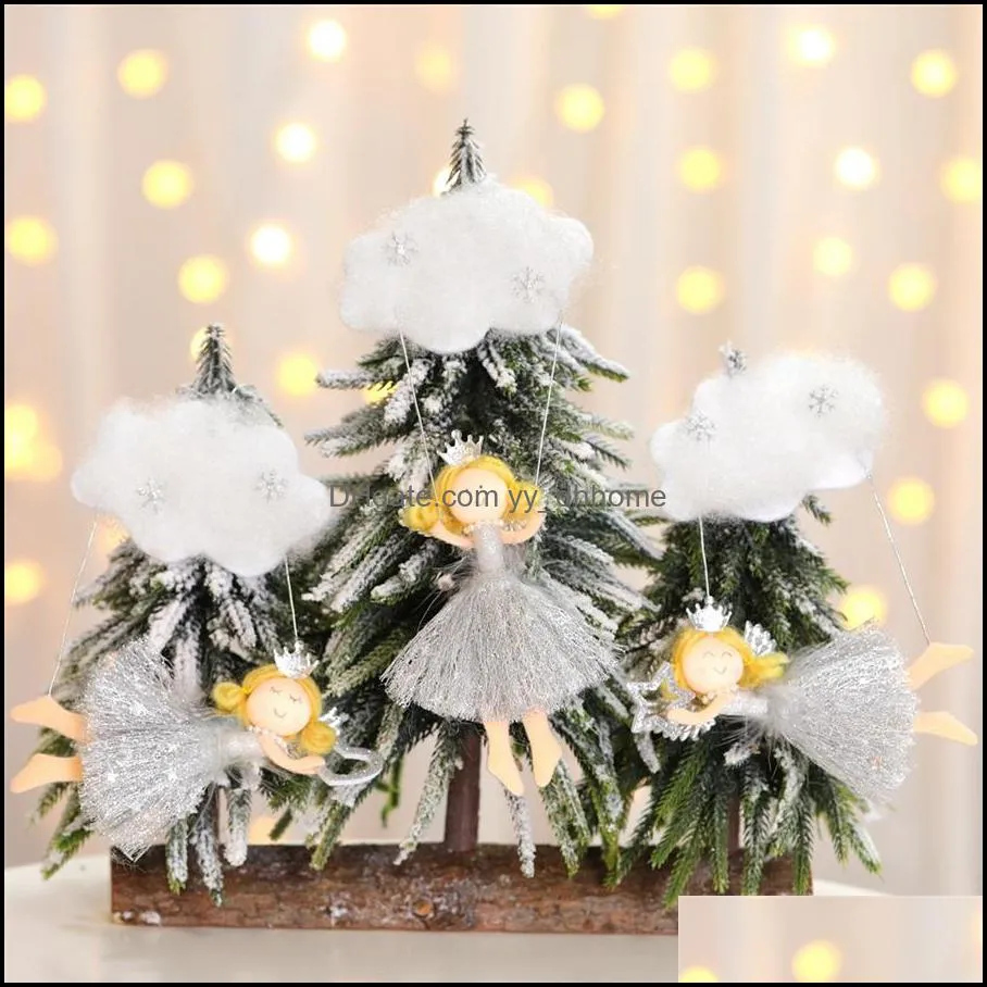 Christmas Crafts Hanging Decoration Angel Cloud Pendants Xmas Tree Ornaments Kid`s Room Decoration Holiday Party Supplies JK1910