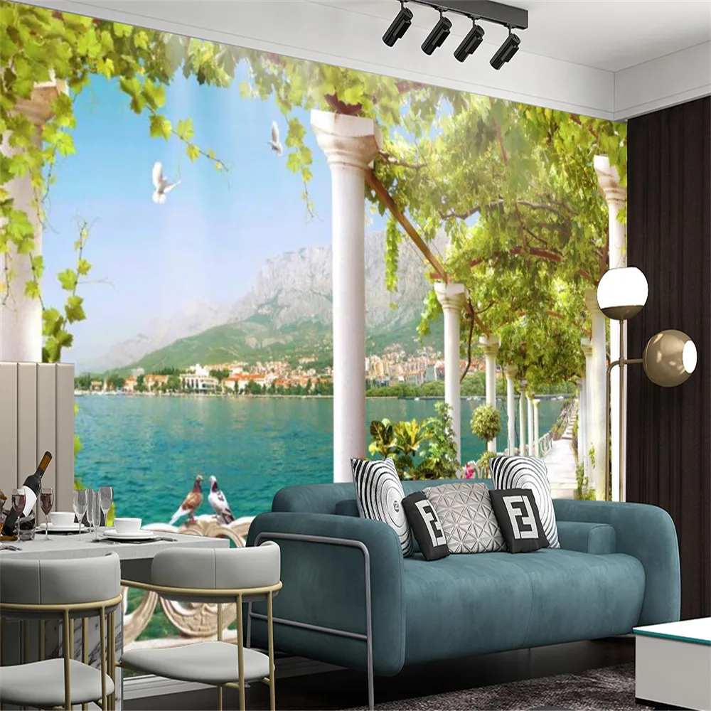 CKSEKD Grass Forest Wallpaper Mural, Green Trees and Grass