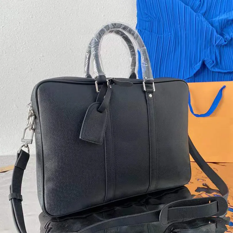 lyx designers väskor portfölj män affärspaket hots rea laptopväska läder handväska messenger högkapacitet axelhandväskor Mångsidig stil mycket trevlig