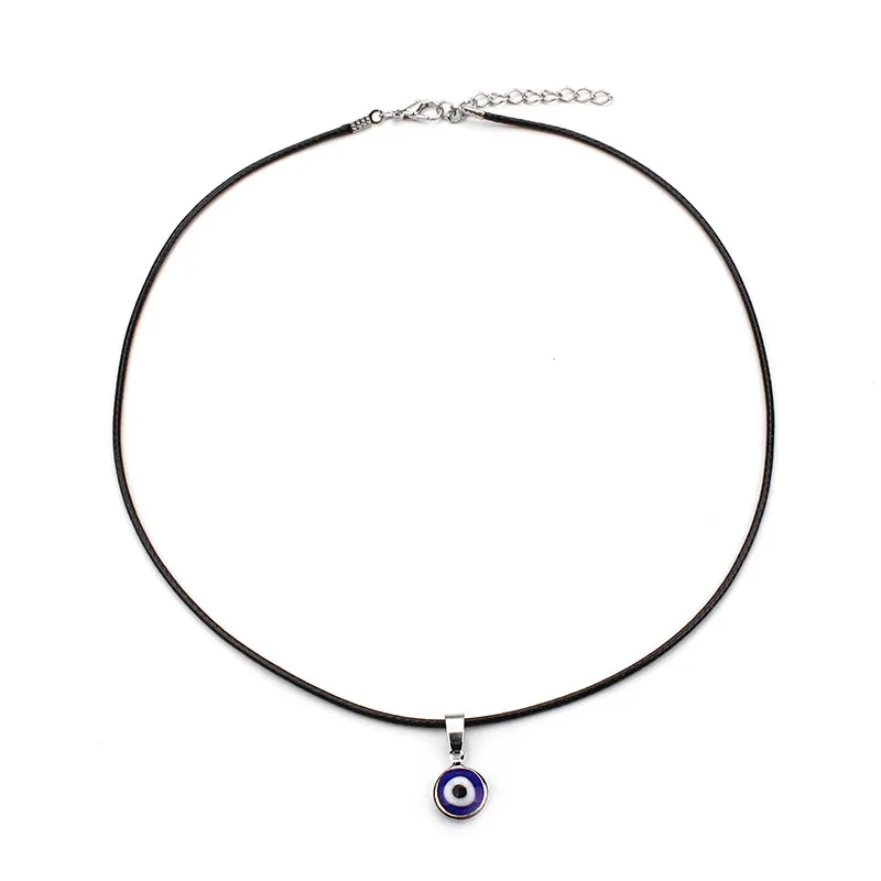 S2232 joyería de moda símbolo turco mal de ojo colgante collar cuerda cadena ojos azules collares