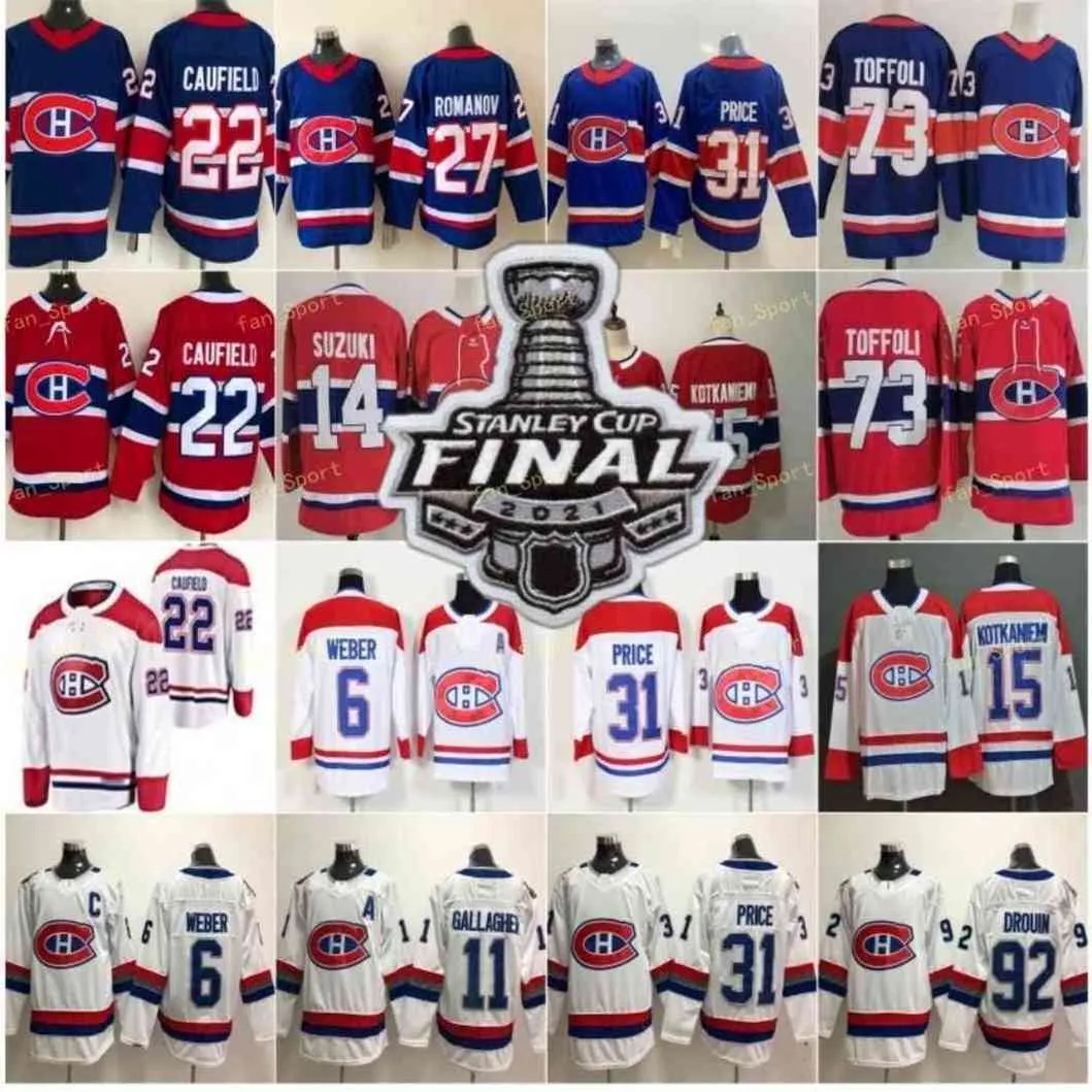 Stanley Cup Final 2021 Montreal Canadiens Hockey Jersey 22 Cole