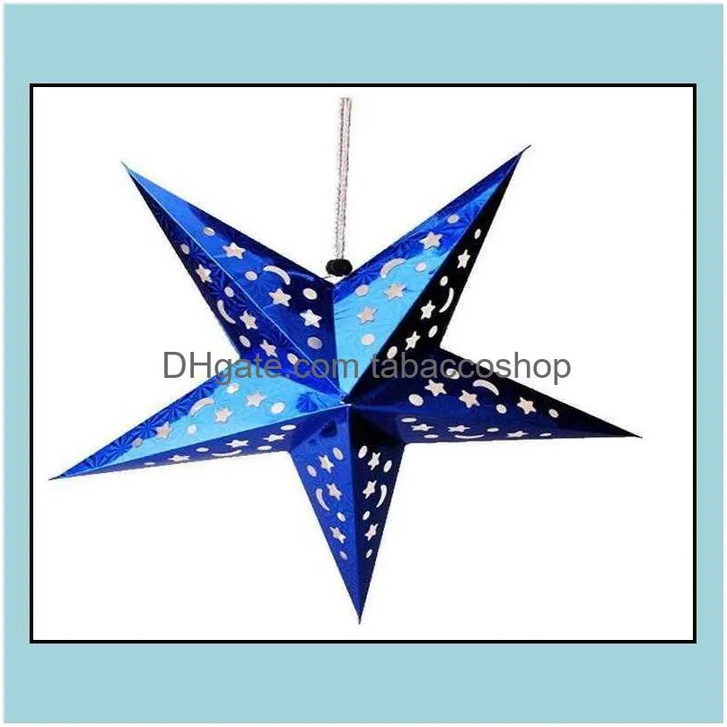 Stylish Christmas Decor 11.8-43.3 Inches Stereo Double Laser Paper Folding Star Hanging Lobby Pendant Wholesale