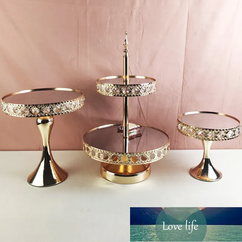 Set Di 2 Espositori Per Cupcake 3 Livelli In Metallo Dorato, Vassoi Porta Torte E Dessert Per Matrimoni E Feste Di Compleanno
