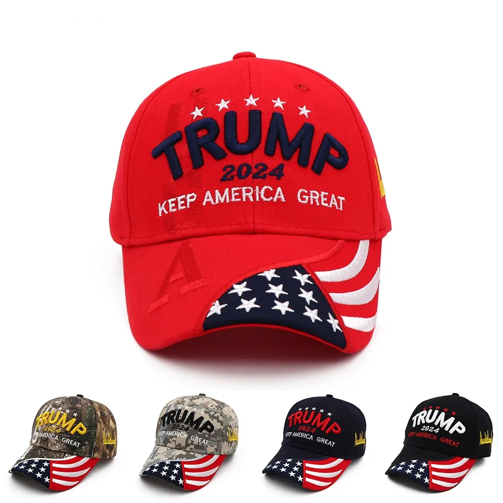 New Donald Trump 2024 Cap USA Berretti da baseball Keep America Great Snapback President Hat 3D Ricamo Cappelli all'ingrosso Drop Shipping