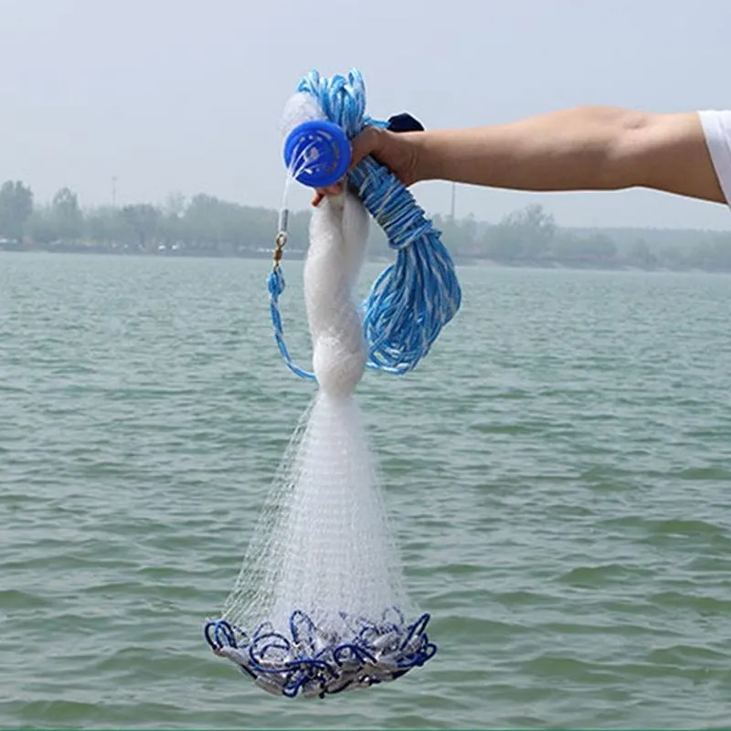 NetWave 12ft Nylon Fish Net With 6M Sinker, Easy Hand Cast, Strong