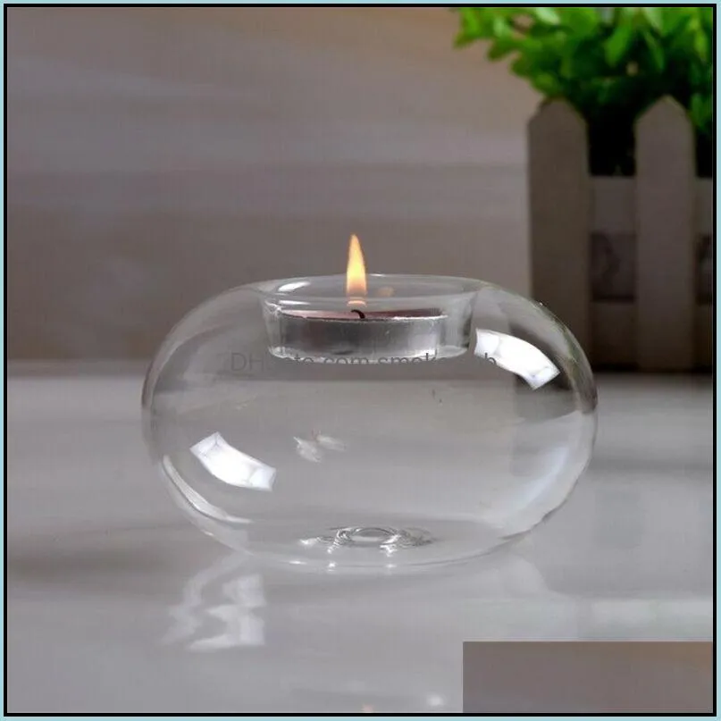 Candle Holders Fashion Round Hollow Glass Holder Romantic Wedding Dinner Decor Fine Candlestick Dining Party Hanging