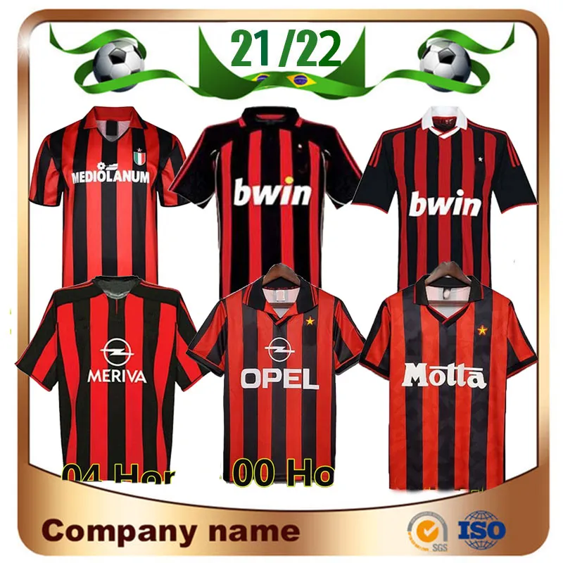 1998 AC Retro Kaka Koszulki piłkarskie 00 01 02 03 04 05 06 07 Gattuso Gullit van Basten Baresi Ronaldo 93 94 95 96 Rivaldo Weah Football Shirt Mundur Mundur