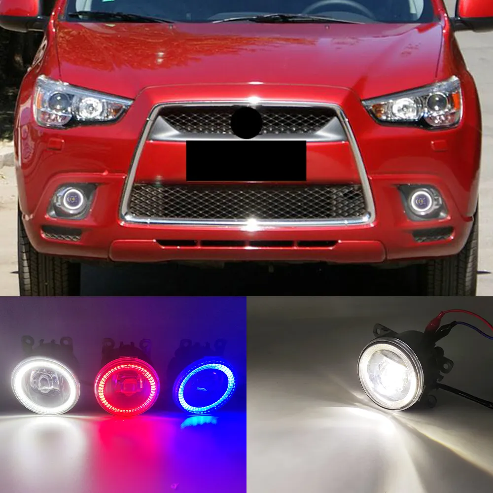 2 Fun￧￵es para Mitsubishi ASX 2011-2018 LED autom￡tico DRL DIA DIA DIA RUND CARRO ANGLE EYES FOG LAMPLIGHLE