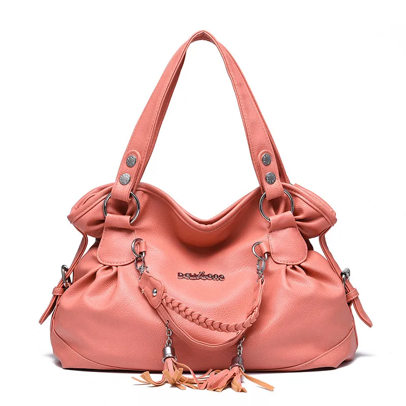 HBP Handbags Purses Women Totes Bag Fashion Shoulder Bags Ladies HandBag Purse PU Leather Female Hand Bolso Pink Color
