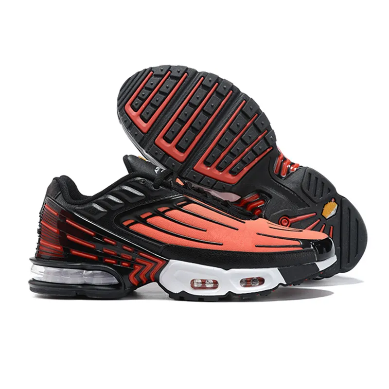 Top Plus Tn 3 Men Running Shoes Triple Black Mesh White Multi