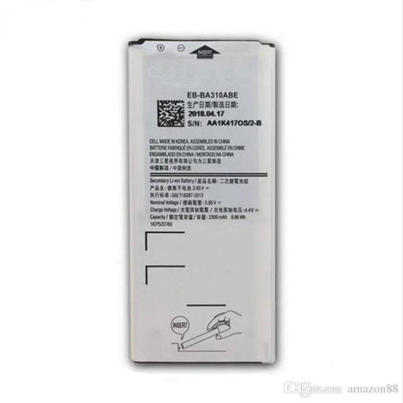 Nya A3-batterier för Samsung Galaxy A3 A3100 A310F (2016) Edition Batteribatteri 2300mAh EB-BA310ABE Akku