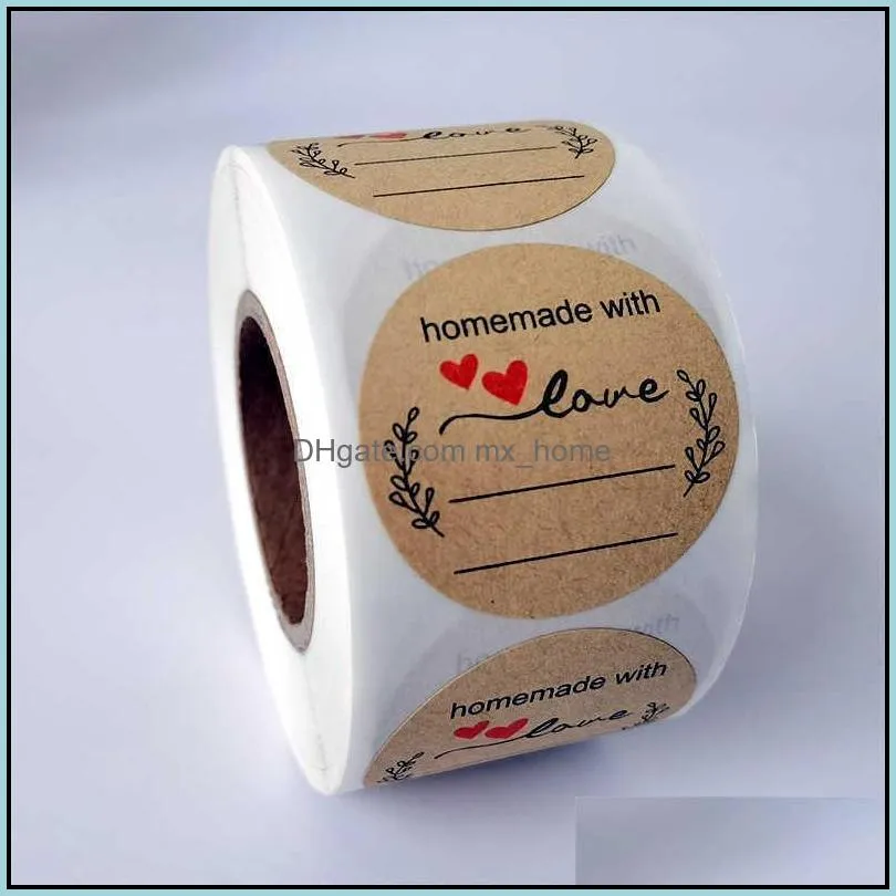 Printed 500pcs/Roll Love Thank You Adhesive Stickers Labels 1Inch Envelope Seal Package Color Party Stickerss 7C2Z
