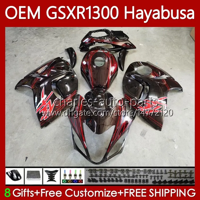 Ciało wtryskowe dla Suzuki Hayabusa GSXR-1300 GSXR 1300 CC 2008 2019 77NO.308 GSX-R1300 GSXR1300 08 09 10 11 12 13 1300CC GSX R1300 14 15 16 17 19 19 OEM Fabryka Fabryka Red Blk