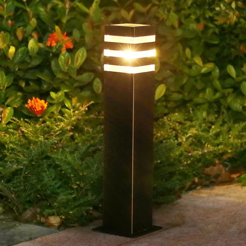 Thrisdar Outdoor Garden Pathway Lawn Light E27 Villa Patio Pillar Lamp Aluminum Landscape Park Street Bollard Lamps