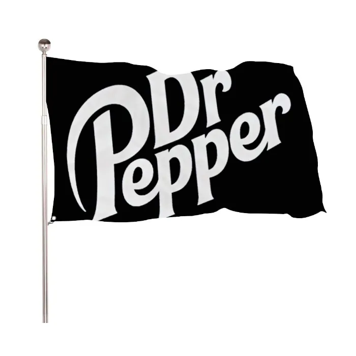 Drink Dr Pepper Logo 3X5FT Flags Outdoor 150x90cm Banners 100D Polyester High Quality Vivid Color With Two Brass Grommets