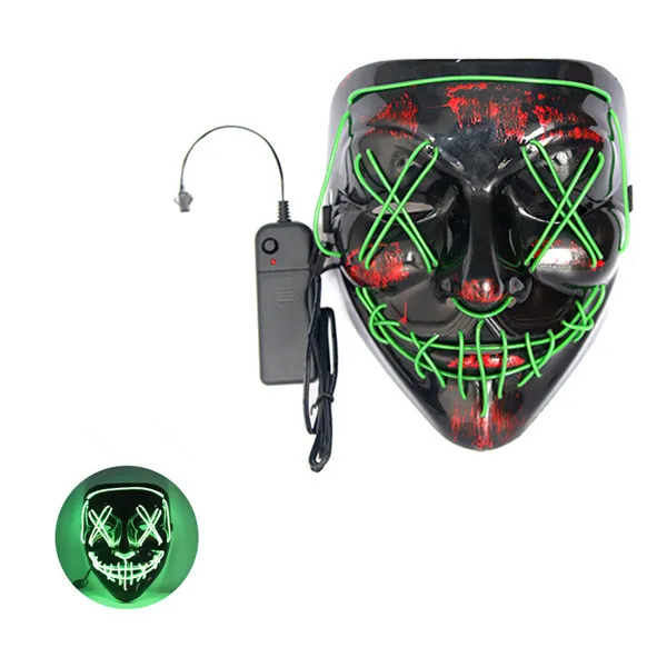 ! Halloween Scary Party Mask Cosplay Led Mask Light up EL Wire Horror Mask for Festival Party A12