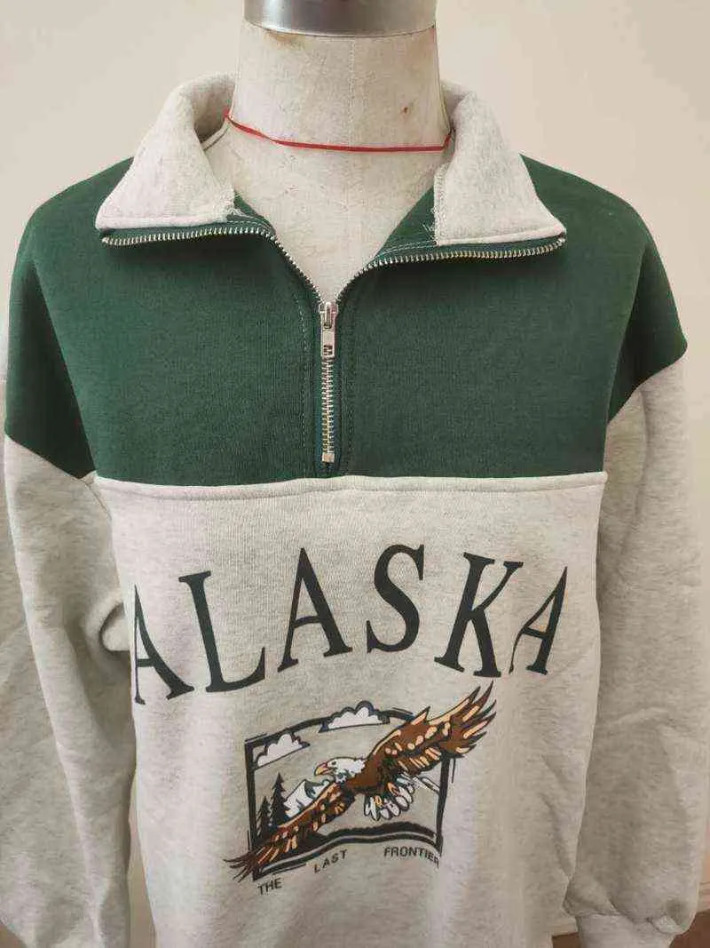 Vintage Alaska Letter Womens Oversized Sweatshirt With POLO Collar Casual  Pullover For Winter Warmth And Style Cotton Oversized Hoodie Women For  Spring And Autumn 211129 From Dou01, $13.3