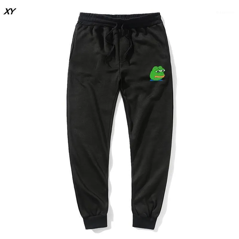 Erkek Pantolon 2022Funny Kurbağa Baskı Polar Pantolon Kadın Koşu Streetwear Rahat Sweatpants Fitness Egzersiz Koşu Spor Yünü