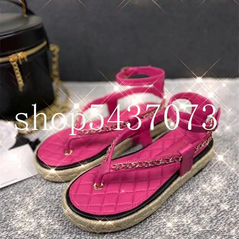 2021 Scarpe di marca Sandali da donna dolci Catena classica Piattaforma intrecciata a mano Scarpe da donna dal design morbido e confortevole