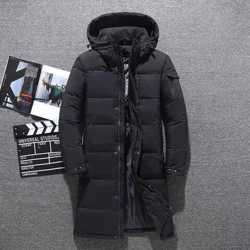 Mens Winter Down Parka: Thickened Warm Coat, Fashion Long Hooded
