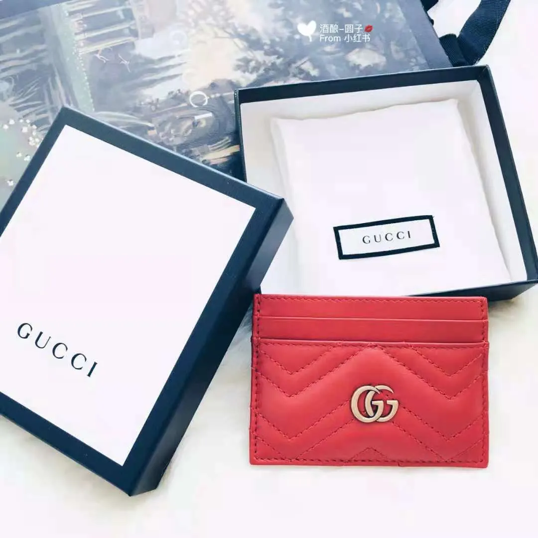 Gucci Gg Top Porta Calidad Titular De La Tarjeta Carteras Llaves