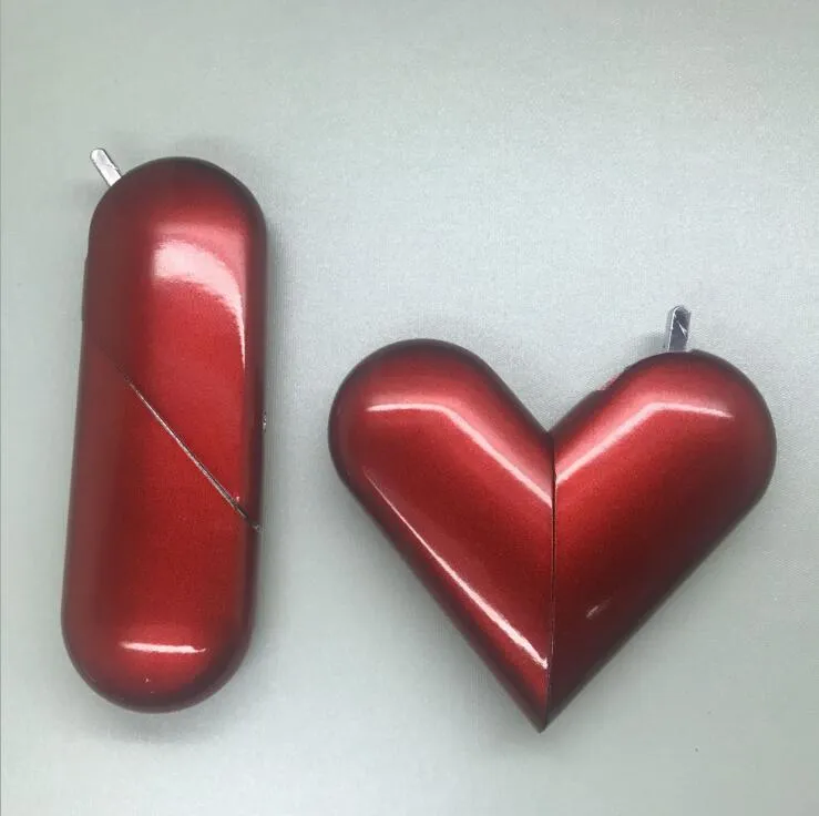 Heart Shaped foldable Butane LightER Flame Inflatable Metal Gas Lighters For Smoking Cigarette Pipes Accessories Kitchen Tools