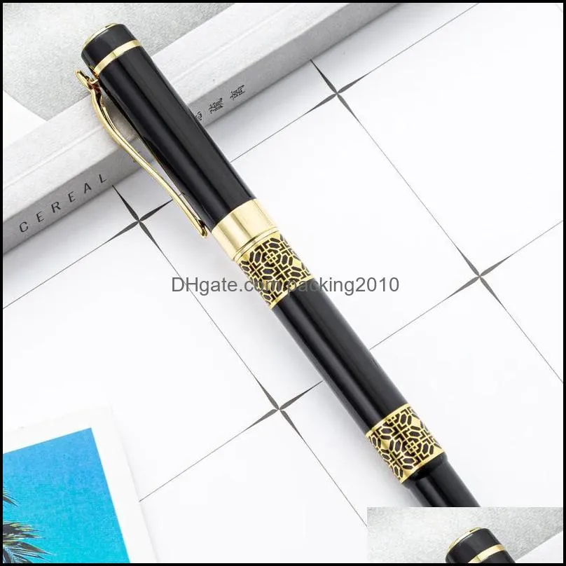 1Pcs Classical Business Ballpoint Pen Wood Grain ball point Pen Metal Business Signature Pens Office Stationery Supply