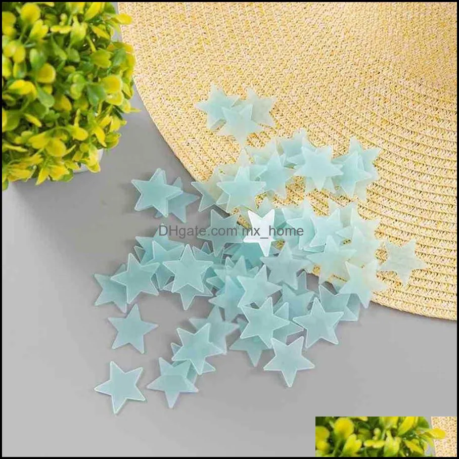 Wall Star Stickers Creative Stereo Plastic Luminous Fluorescent Paster Glowing In The Dark Decals Home Decor TTA2114-2 GZIU