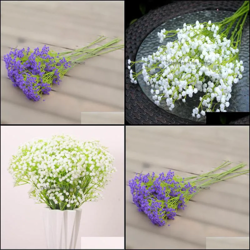 Decorative Flowers & Wreaths 1pc Artificial Flower Fake Silk Plant Babys Breath Wedding Xmas Home Office Decoration