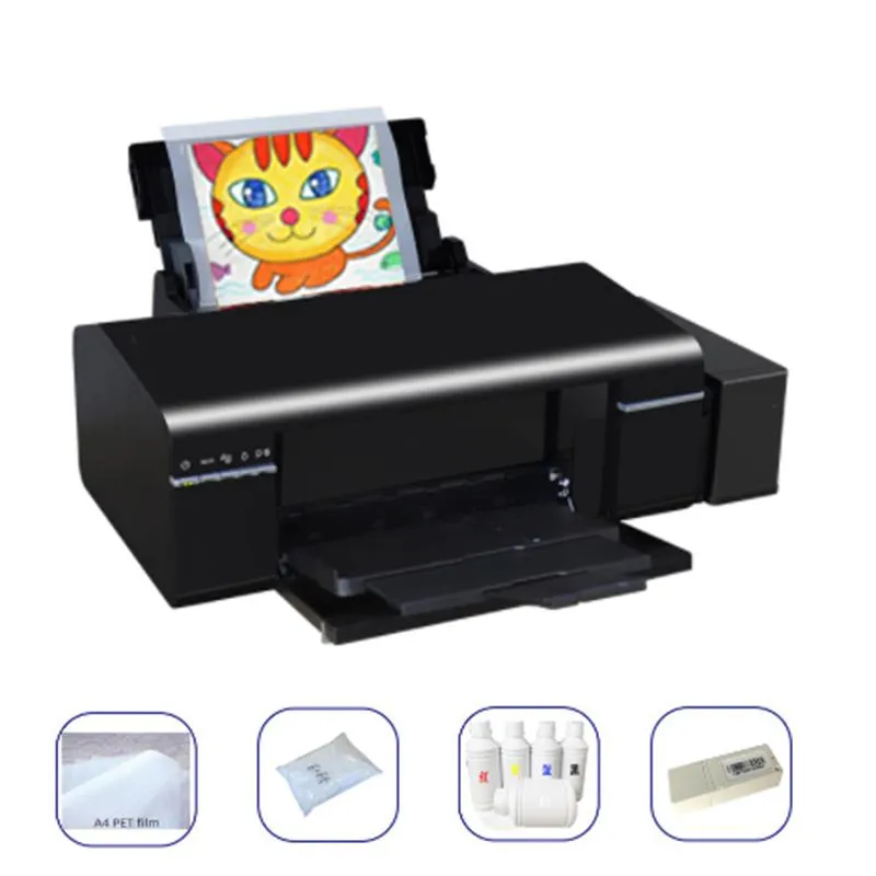 Printers LXHCOODY voor L1800 Printer A3 Size DTF SET PET FILM T-shirt Transfer drukmachine Elk materiaal