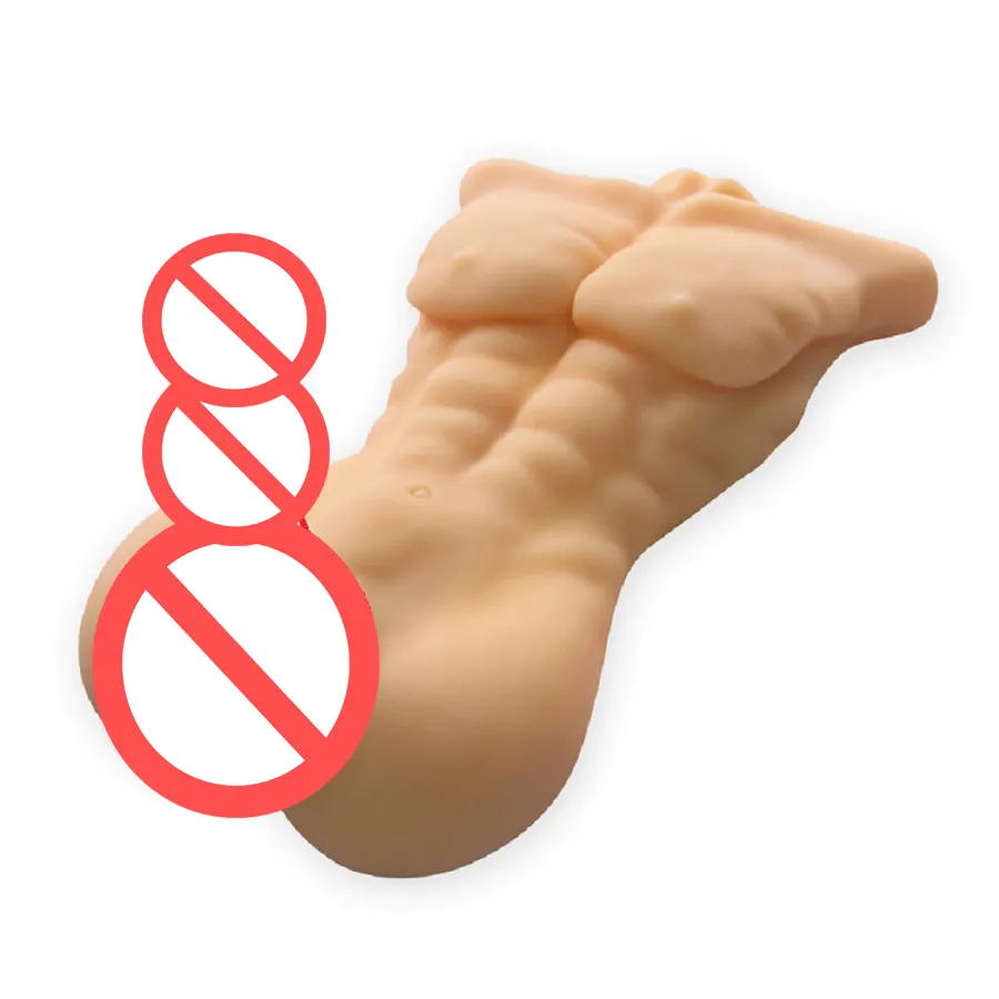 Meio corpo masculino boneca sexual silicone tpe tpe realista pele sensação sentimento dildo anal sexual peças sexuais torso macio esqueleto pênis 18cm