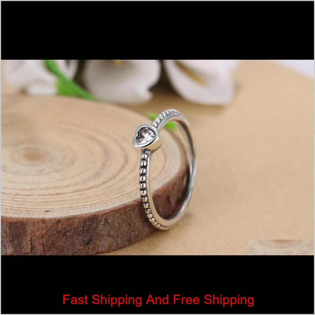 wholesale 925 silver heart ring fit pandora cz anniversary jewelry for women christmas gift