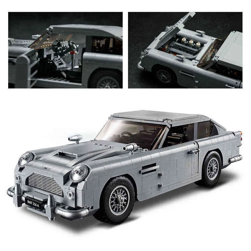 Em estoque 007 James Bond Technic Car Série 1295 pcs 10262 Blocos de construção Tijolos Criador Crianças Modelo Presentes Brinquedos H1103