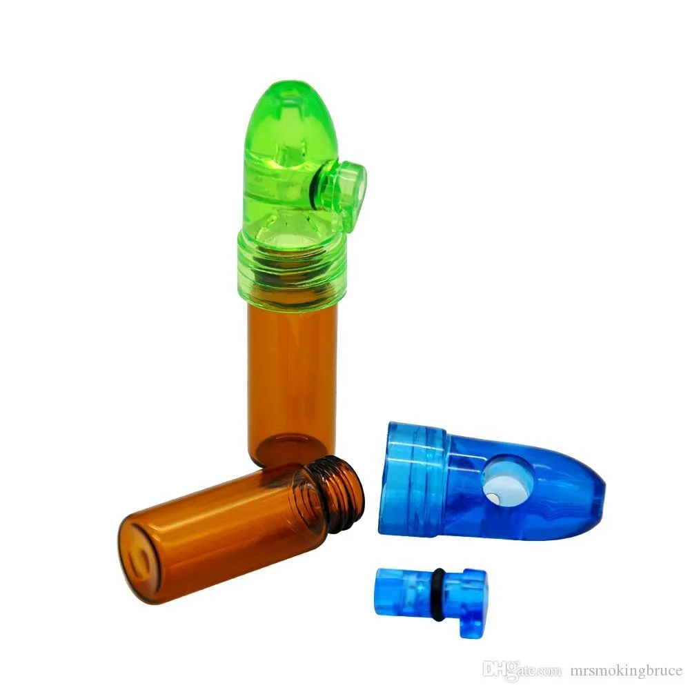 HONEYPUFF 3 Glass Snuff Snorter Capsule Pill Case Snuff Bullet Vial ...