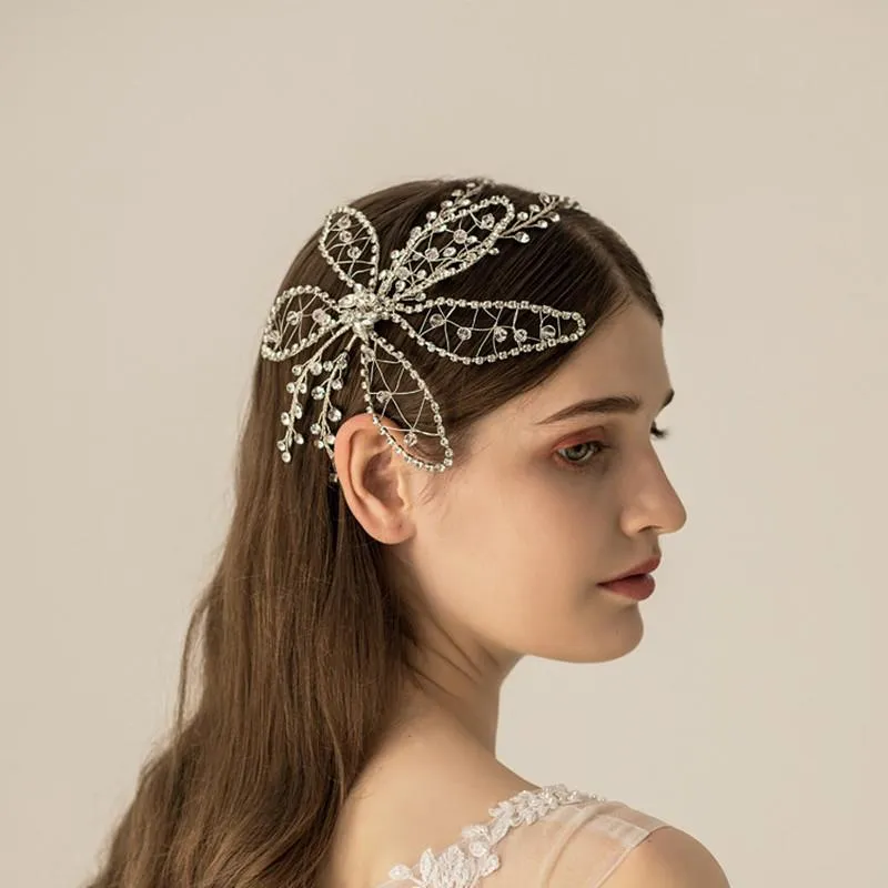 أغطية الرأس myfeivo الزفاف كشافات عقال سلسلة الفضة زهرة فستان الزفاف الملحقات HQ1396