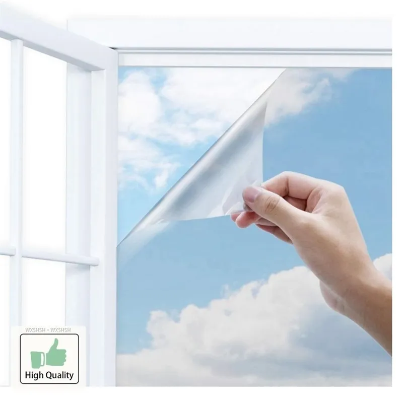 40/50/60/70/80/90x500 cm film miroir à sens unique, film solaire réfléchissant auto-adhésif en vinyle teinte de fenêtre de confidentialité pour la maison Y200421