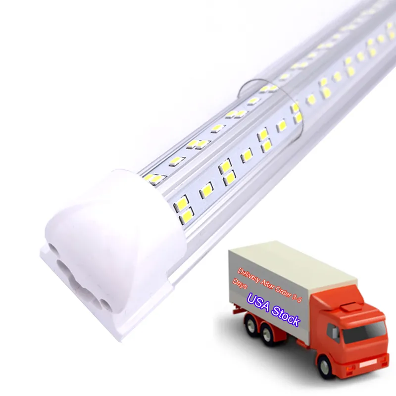 25PCS 4Ft 5Ft 6Ft 8Ft luci a tubo a LED a forma di V tubi T8 integrati 4 5 6 8 ft Cooler Door Freezer illuminazione 36W 72W 100W 144W