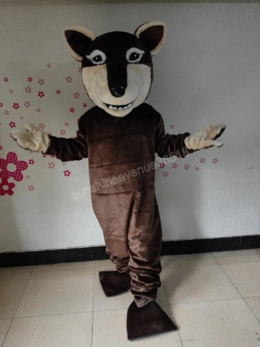 Traje de mascote de lobos marrons de Halloween personagem de desenho animado de alta qualidade carnaval unissex adultos tamanho festa de aniversário de Natal