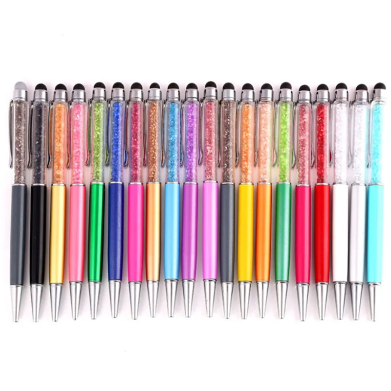 يمكن تخصيص شعارك بلورات قلم معدني قلم طالب الكتابة هدية الإعلان توقيع الأعمال القلم القرطاسية مكتب اللوازم 20 ألوان