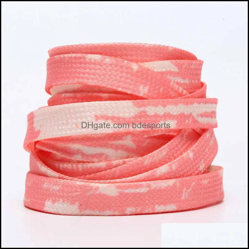 wholesale 2022 Tie Dye shoelaces Canvas shoes rope white grey blue Mint Green rust Pink fashion colorful laces length 100-180 cm Not sold