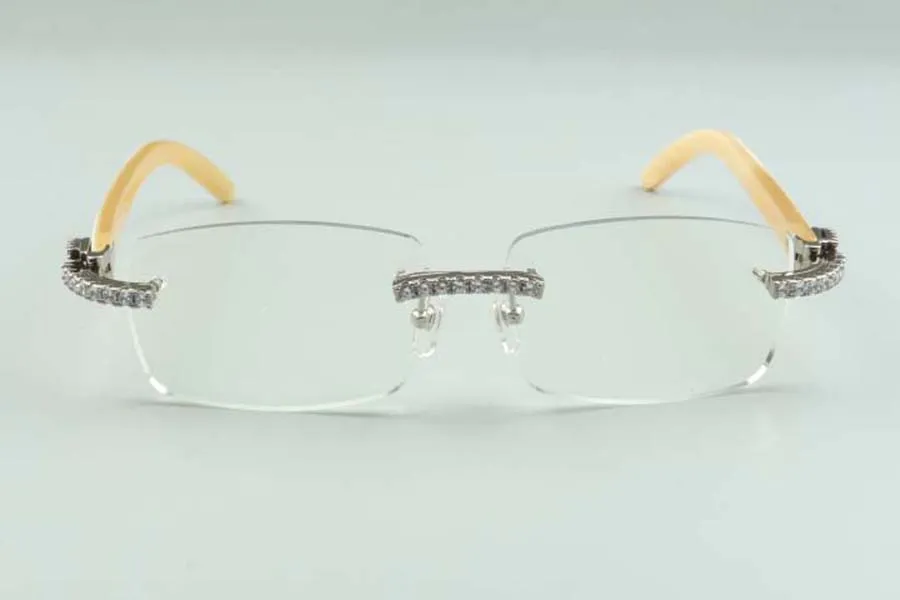 Natural White Buffalo Horns Glasses 3524012 Lyxdesigners Endlesses Diamonds Glasskor, storlek: 36 -18-140mm