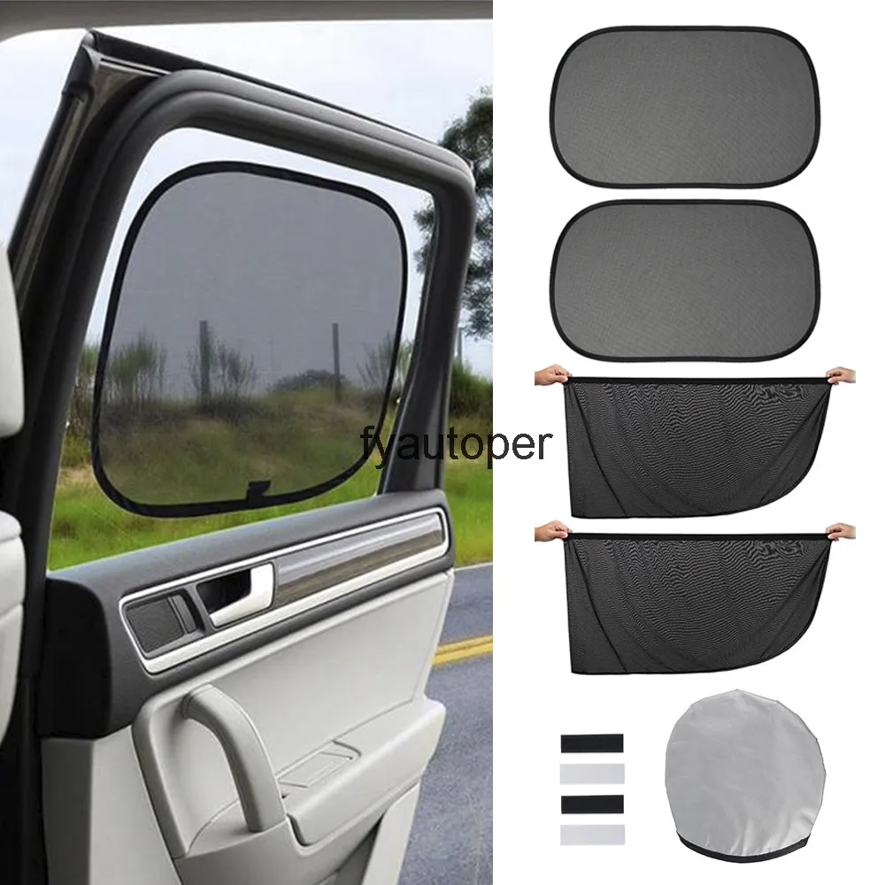 4 stks Auto Styling Accessoires Sun Shade Auto UV Protect Gordijn Zijruit Schaduw Mesh Visor Protection Films