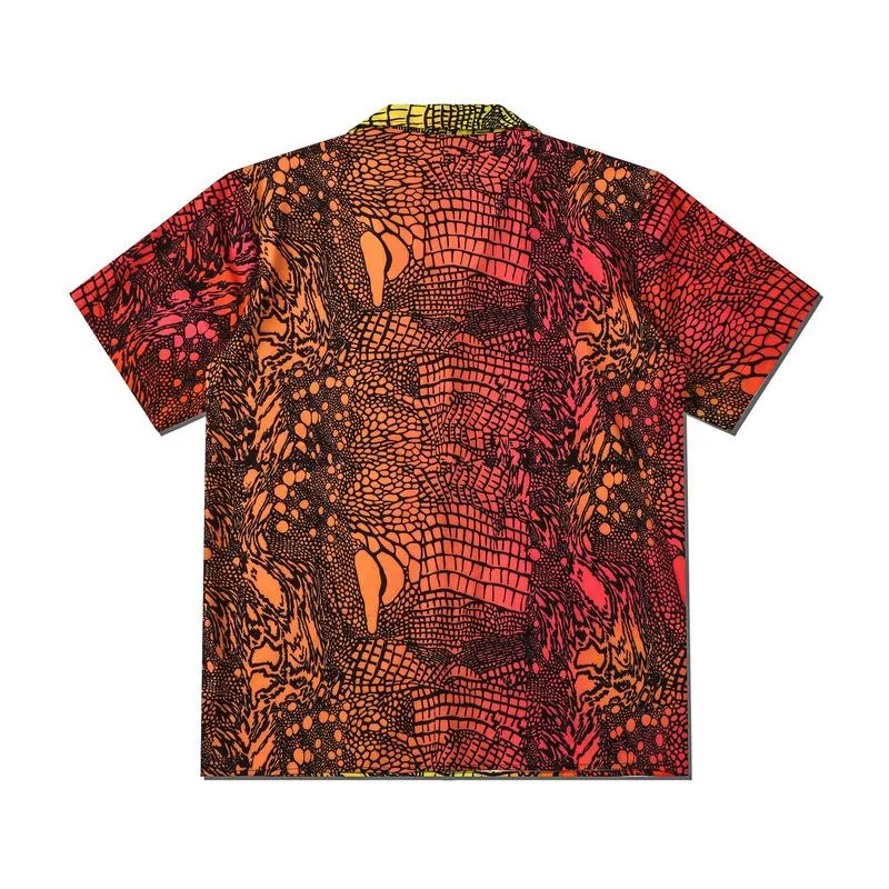 Camicie casual da uomo 2021 Uomini estivi Camicia con stampa in pelle di serpente Amanti della moda Ins Manica corta Fresco Sottile Allentato Hawaiian Beach Hara309Z