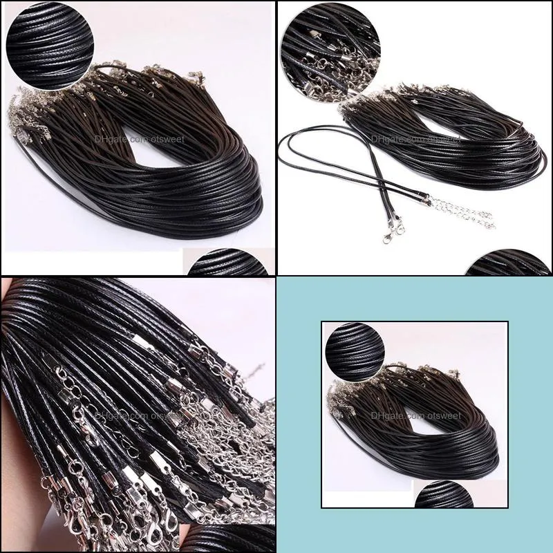 Chains Chokers Necklaces Twisted Braided Rope Black Leather Cord Chain Necklace String Rope For Women Rope Leather Necklaces