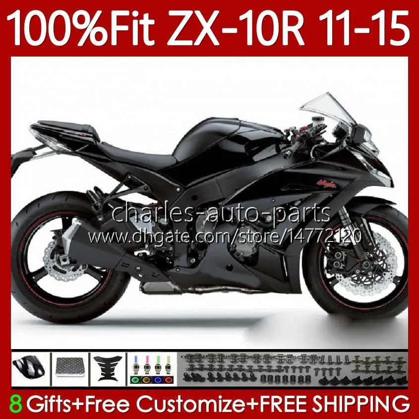 Einspritzverkleidungen für KAWASAKI NINJA ZX-10R ZX 10 R 1000 CC ZX10R ALL Black 11 12 13 14 15 101No.90 ZX 10R 1000CC ZX-1000 2011 2012 2013 2014 2015 ZX1000 C 11-15 OEM-Karosserie